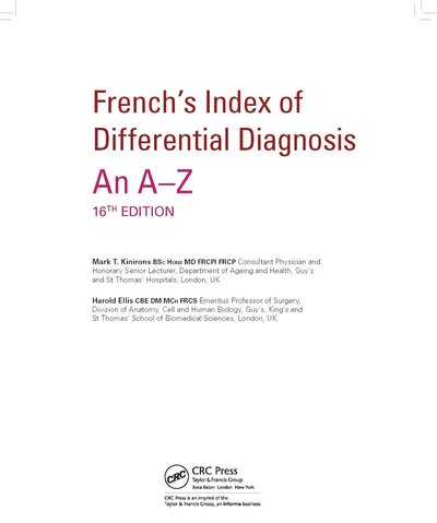 French’s Index of Differential Diagnosis An A-Z 1 16th Edition 2016