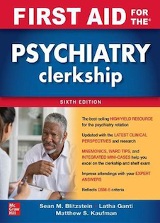 عکس دانلود کتاب First Aid for the Psychiatry Clerkship 2022