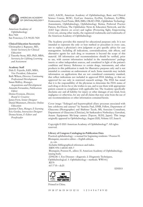 چشم پزشکی عملی Practical Ophthalmology, Eighth Edition 8th Edicion